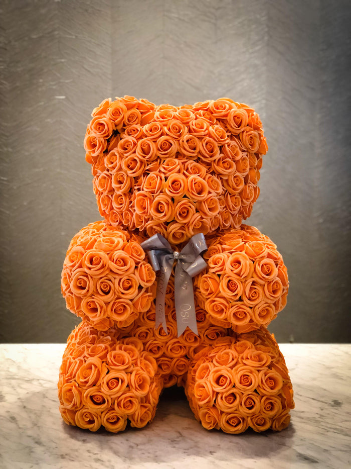 Orange rose bear- Sunshine, Courage, Confidence, Success,