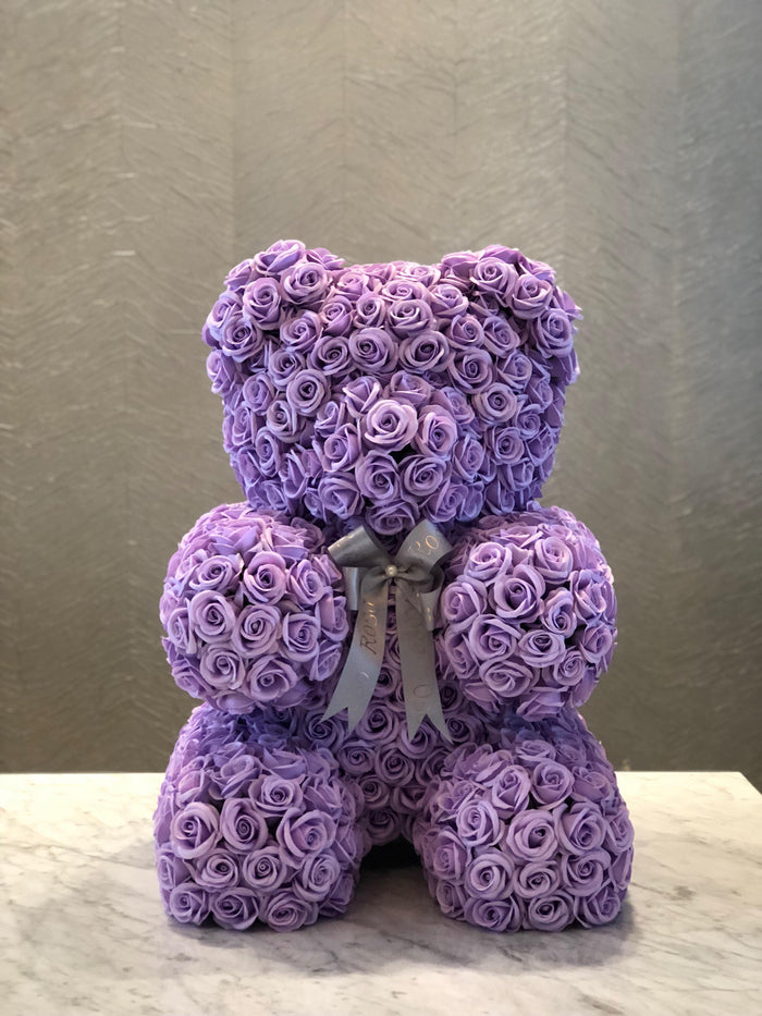 Lavender rose bear- Sweet, Adorable